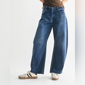 Just Black Denim - Dark Blue Barrel Jeans